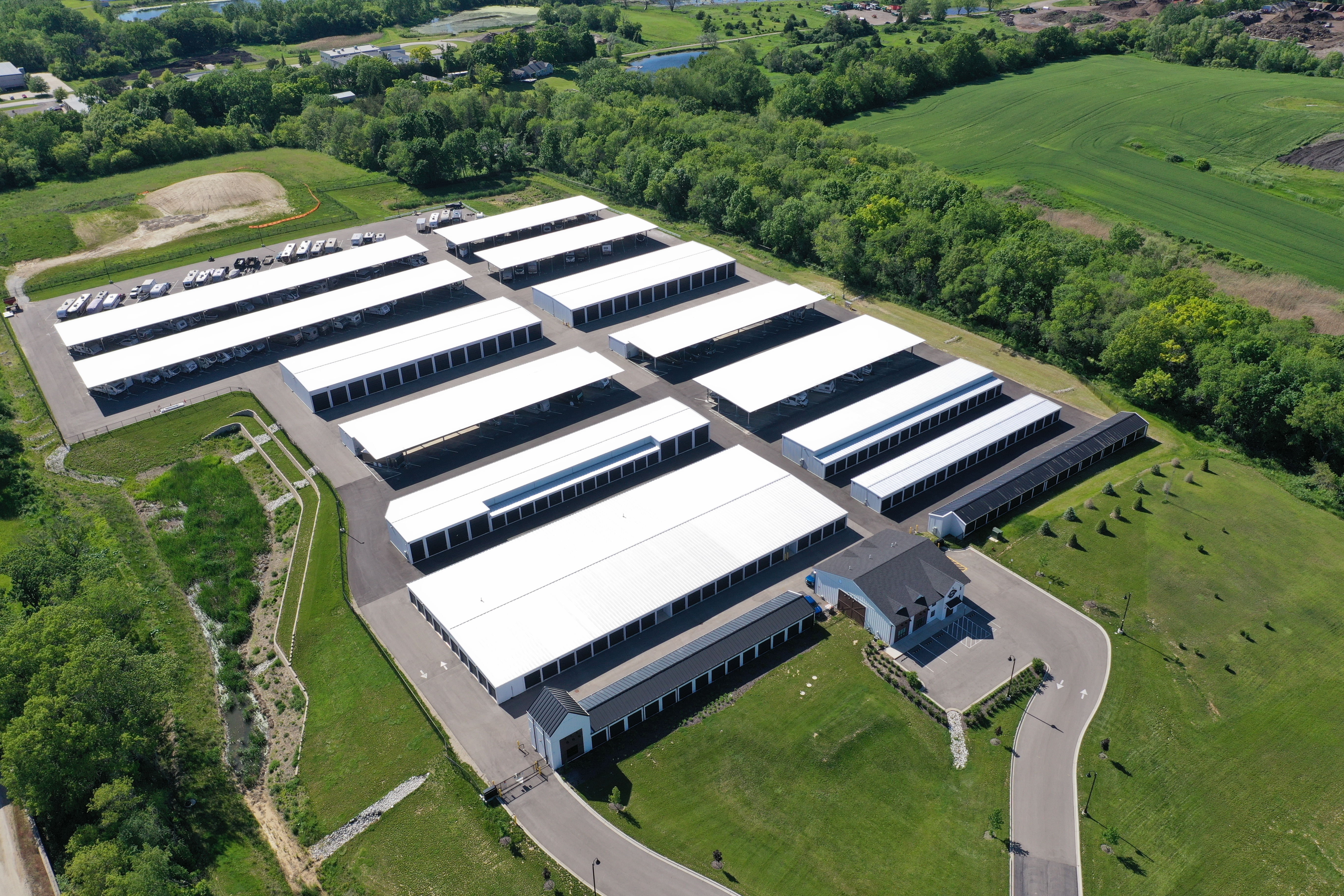 Angled Drone Photo - Midwest SuperStorage in Homer Glen, IL